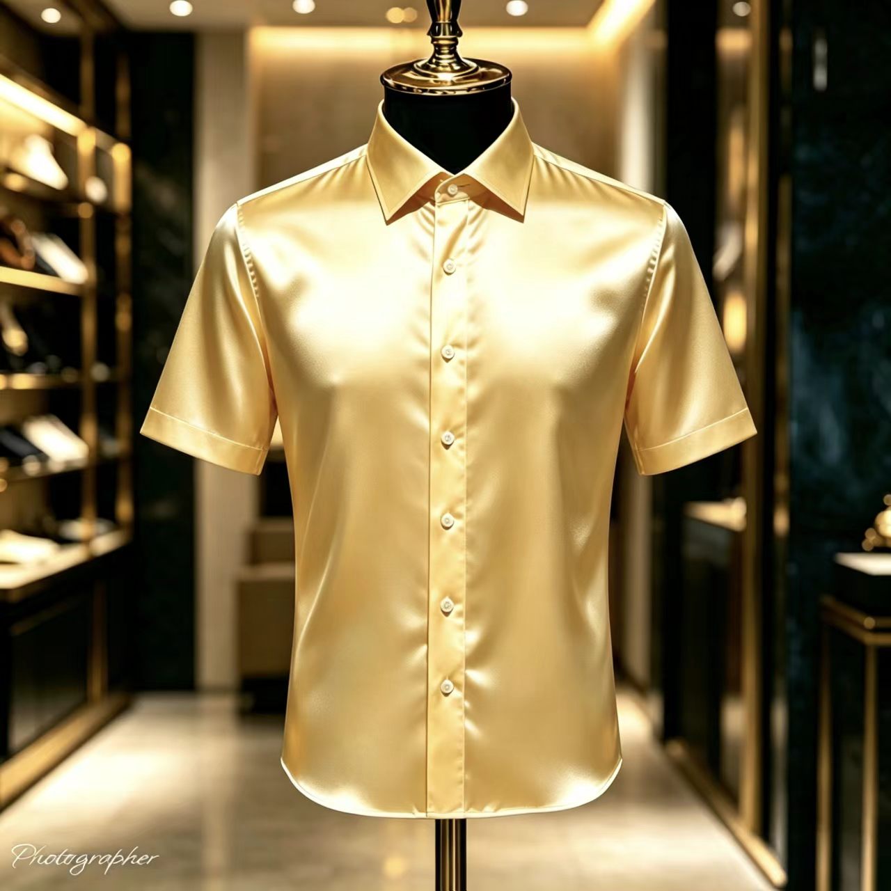 Mens Satin Silk Dress Shirt - Camicia Elegante da Uomo in Raso