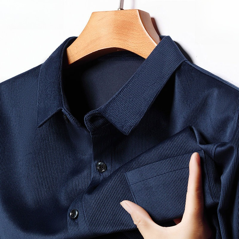Corduroy Button Up Shirt Men - Camicia a maniche lunghe da uomo