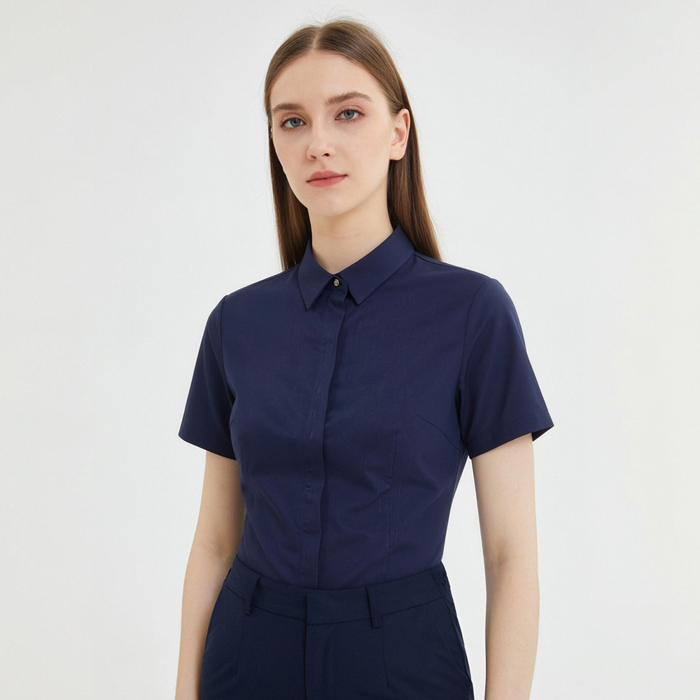 Breathable Bamboo Fiber Shirt Non Iron - Camicetta da donna a maniche corte,