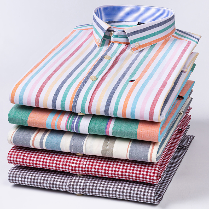 Oxford Cotton Casual Shirt Business - Camicia da uomo in puro cotone