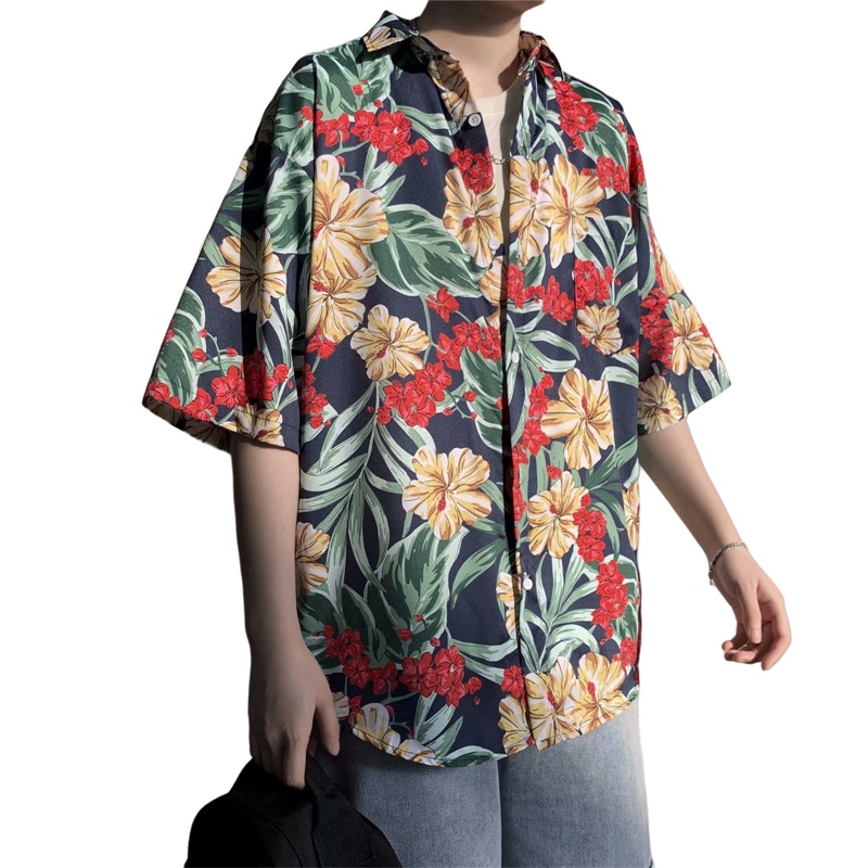Vintage Hawaiian Floral Shirt - Casual hawaiano retrò stampa floreale nuovi