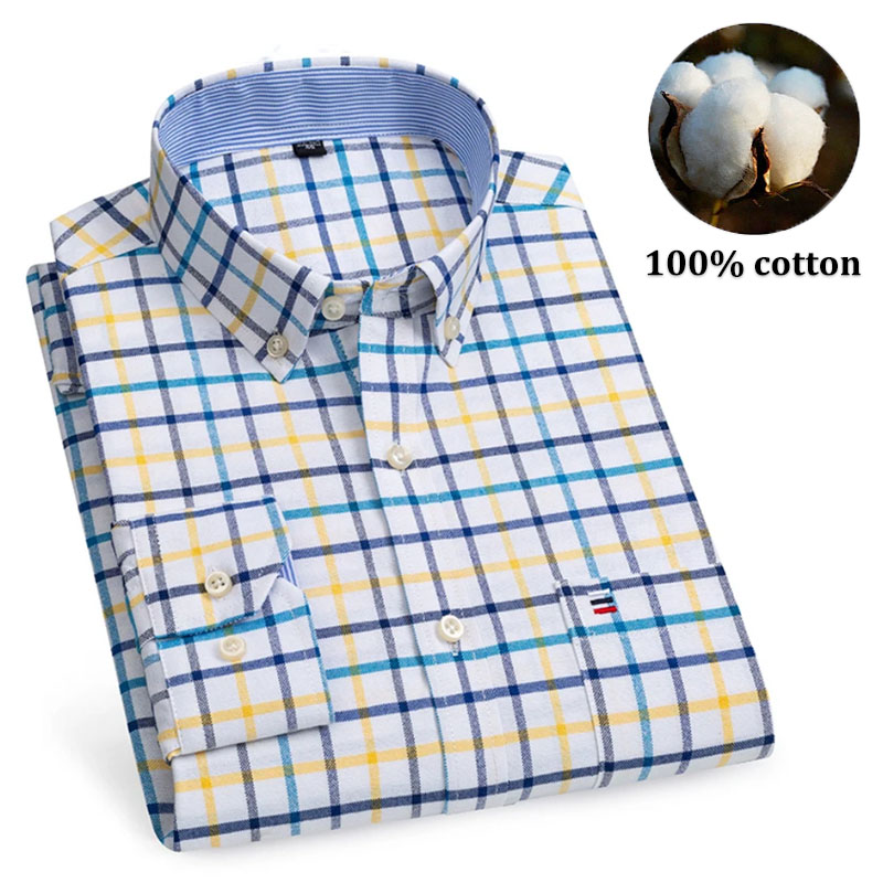 Oxford Cotton Casual Shirt Business - Camicie da uomo in cotone 100%