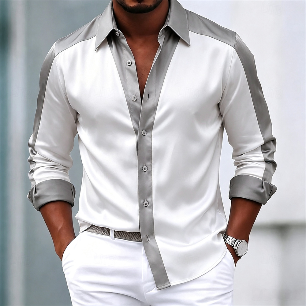 Mens Satin Silk Dress Shirt - Camicia da uomo, camicia in raso,