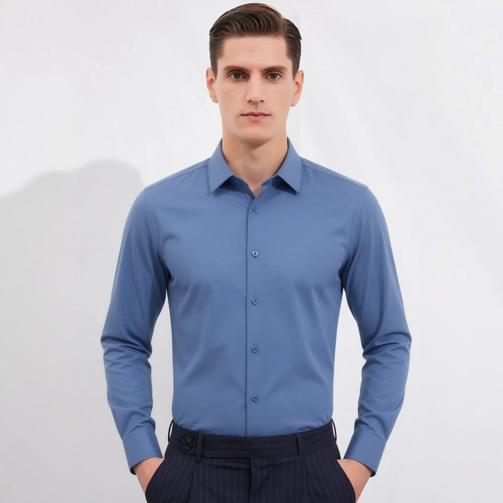 Breathable Bamboo Fiber Shirt Non Iron - Camicia da uomo a maniche lunghe