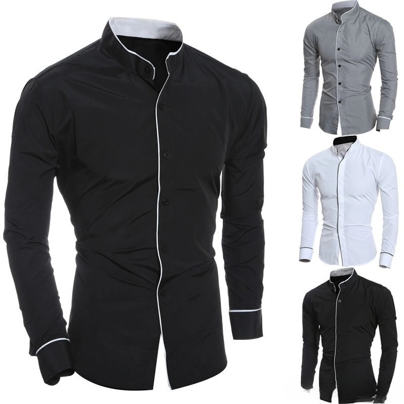 Camicie da uomo slim fit a tin - Mandarin Collar Formal Shirt Slim Fit recensione e prezzo