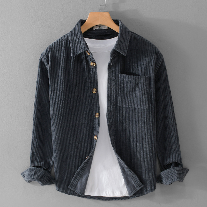 2026 Nuova Camicia da Uomo in  - Corduroy Button Up Shirt Men recensione e prezzo