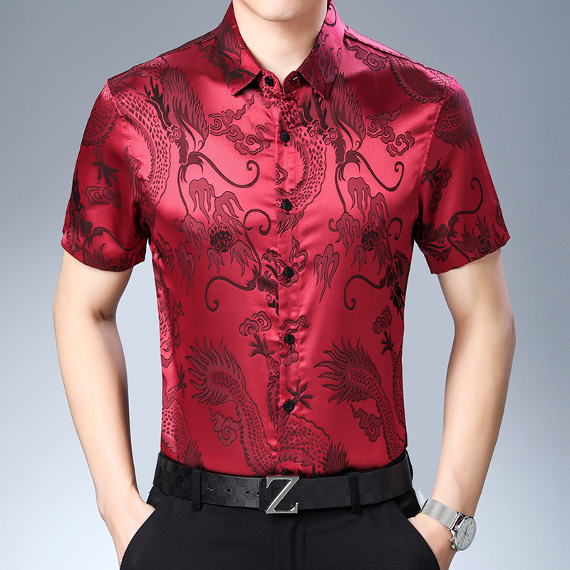Mens di Modo Del Modello Camic - Mens Satin Silk Dress Shirt recensione e prezzo