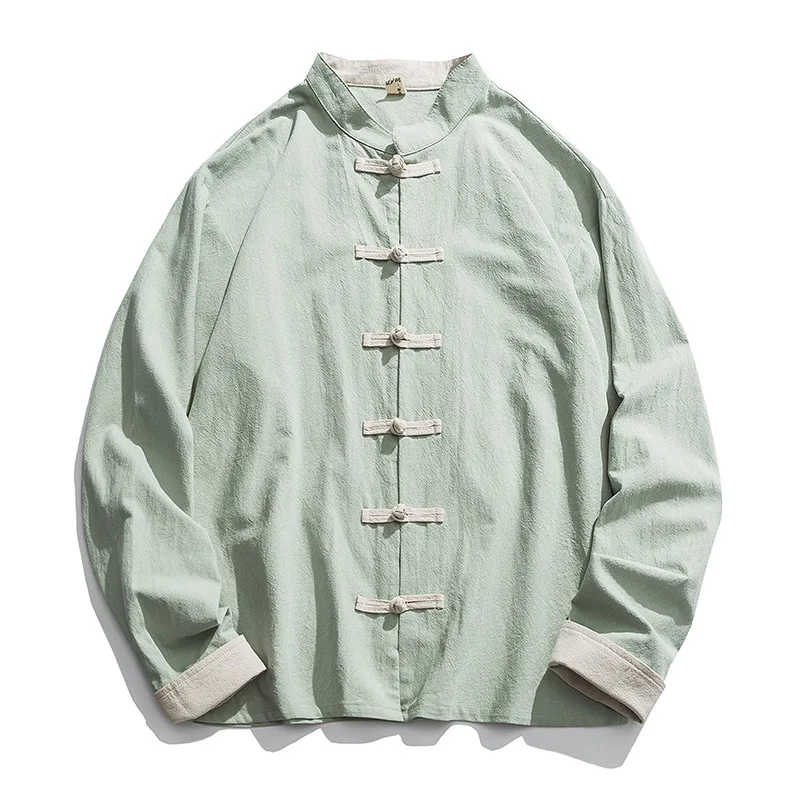 2020 nuovo Kimono giacca uomo  - Mens Linen Shirt Long Sleeve recensione e prezzo