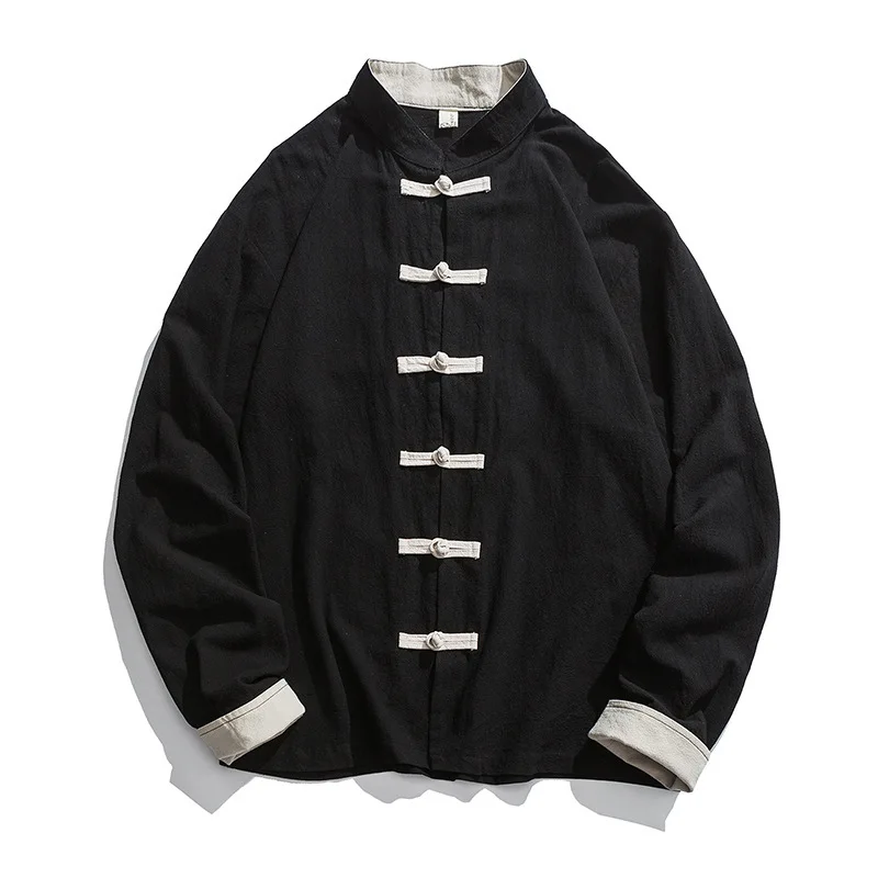 2020 nuovo Kimono giacca uomo  - Mens Linen Shirt Long Sleeve recensione e prezzo