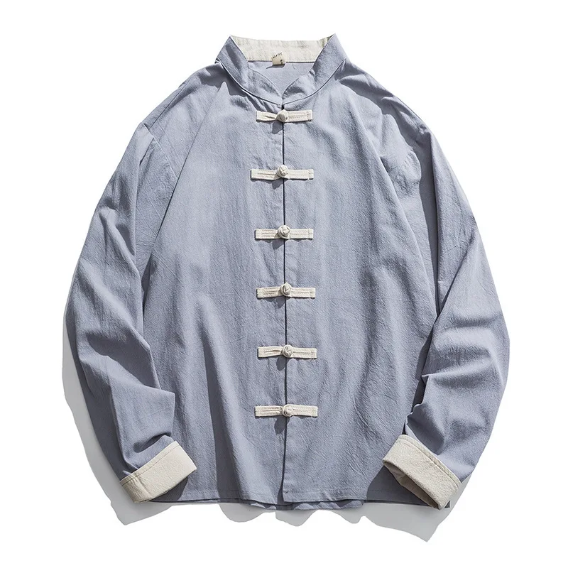 2020 nuovo Kimono giacca uomo  - Mens Linen Shirt Long Sleeve recensione e prezzo