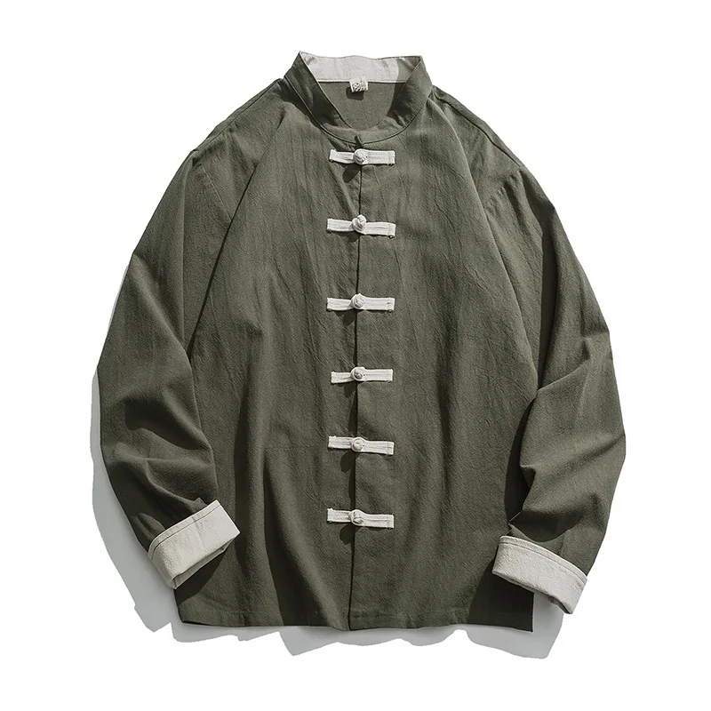 2020 nuovo Kimono giacca uomo  - Mens Linen Shirt Long Sleeve recensione e prezzo