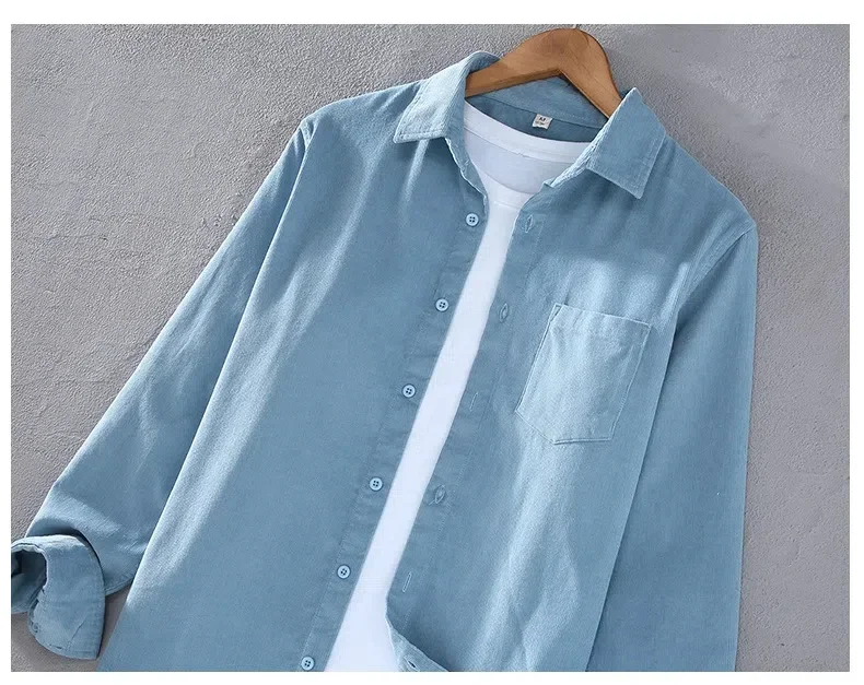 Camicia bianca a maniche lungh - Corduroy Button Up Shirt Men recensione e prezzo