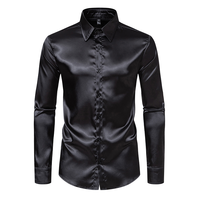 Camicie eleganti di lusso in r - Mens Satin Silk Dress Shirt recensione e prezzo