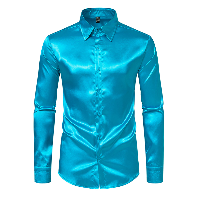 Camicie eleganti di lusso in r - Mens Satin Silk Dress Shirt recensione e prezzo