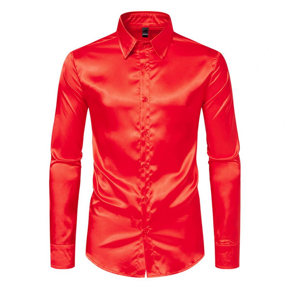 Camicia in Raso di Seta Blu Ar - Mens Satin Silk Dress Shirt recensione e prezzo