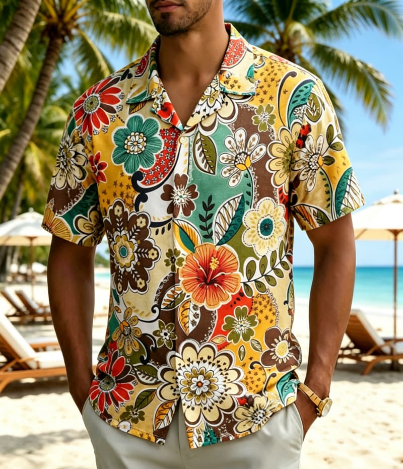 Camicia Vintage Boho con Stamp - Vintage Hawaiian Floral Shirt recensione e prezzo