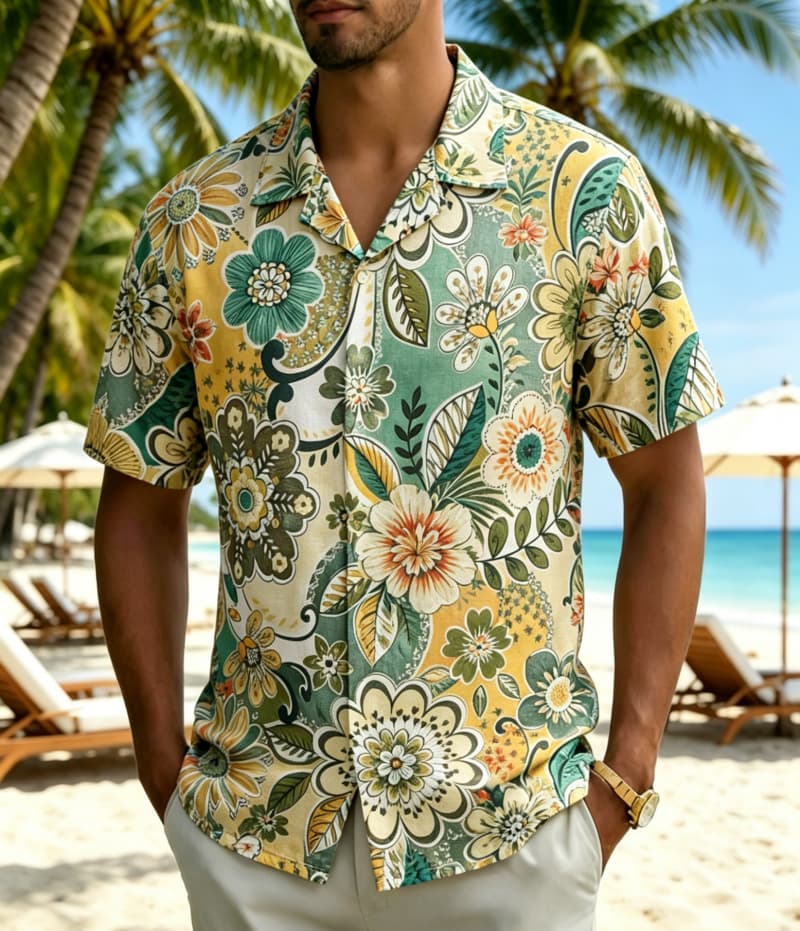 Camicia Vintage Boho con Stamp - Vintage Hawaiian Floral Shirt recensione e prezzo