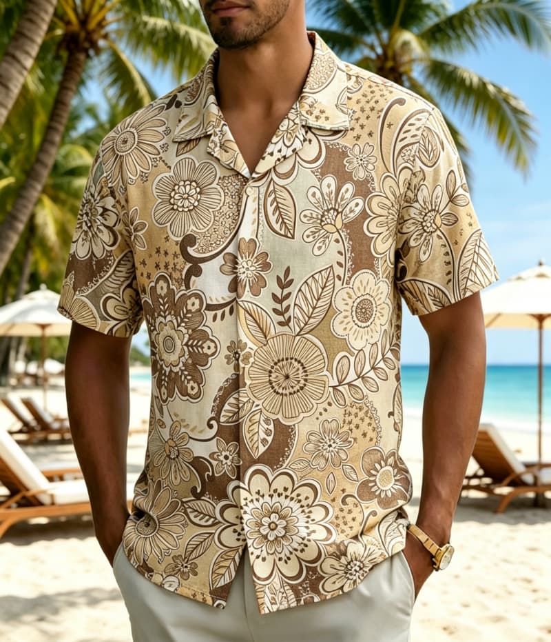 Camicia Vintage Boho con Stamp - Vintage Hawaiian Floral Shirt recensione e prezzo
