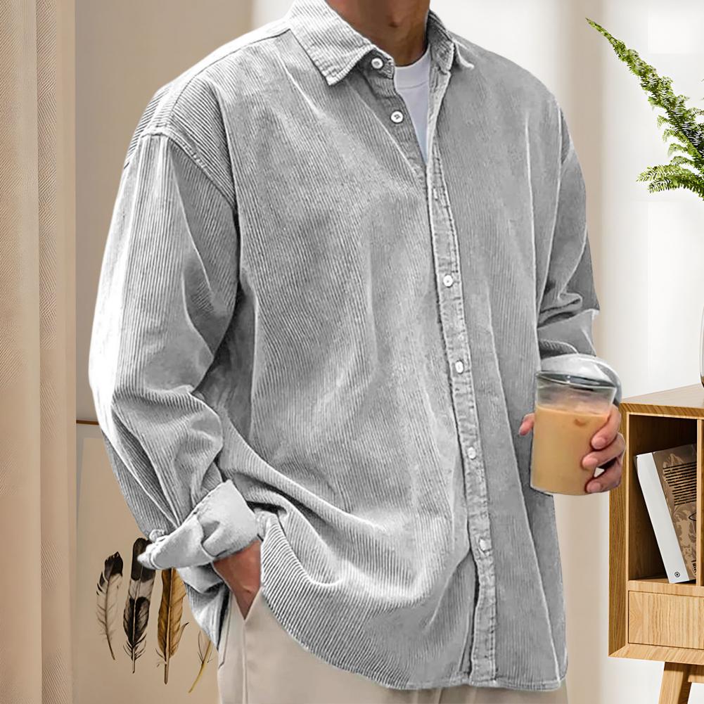 Camicie Casual da Uomo per Est - Corduroy Button Up Shirt Men recensione e prezzo