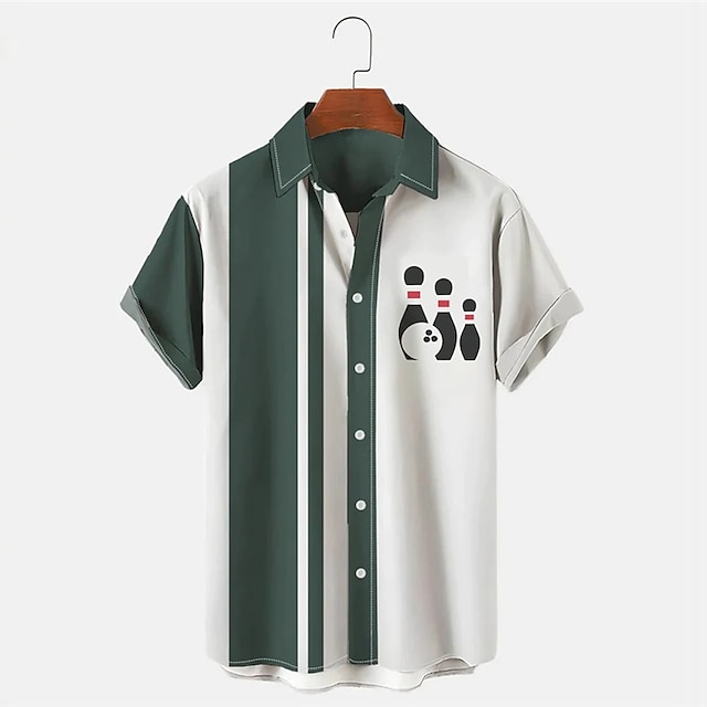 Camicia da uomo a maniche cort - Short Sleeve Bowling Shirt Retro recensione e prezzo
