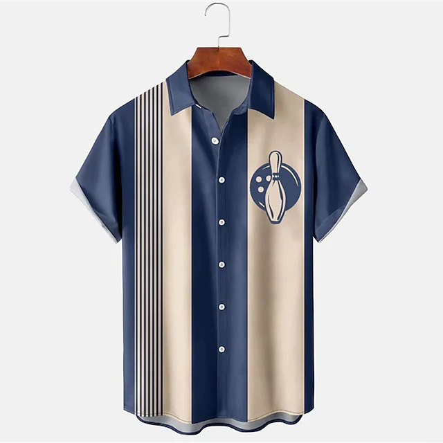 Camicia da uomo a maniche cort - Short Sleeve Bowling Shirt Retro recensione e prezzo