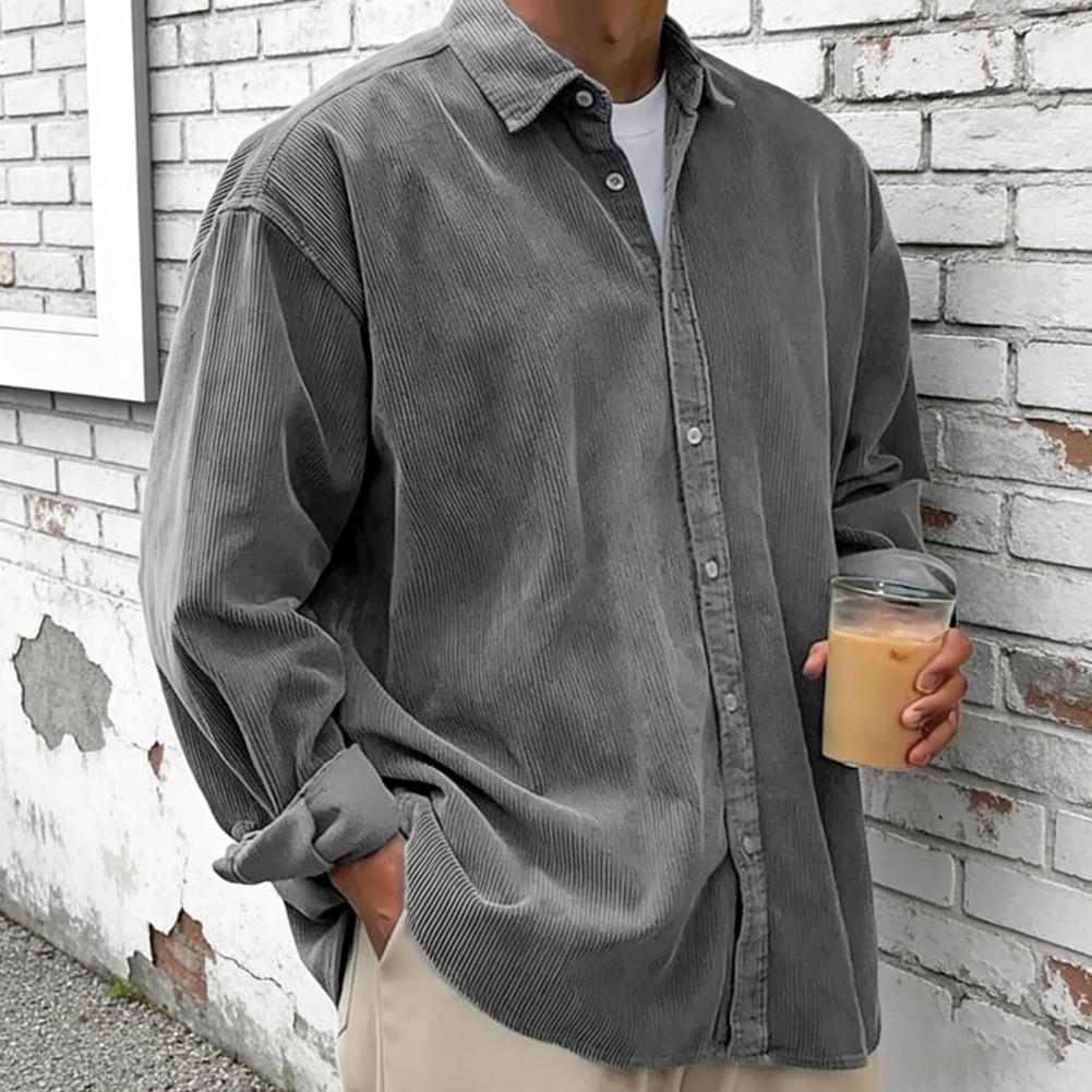 Nuova Camicia da Uomo in Vellu - Corduroy Button Up Shirt Men recensione e prezzo