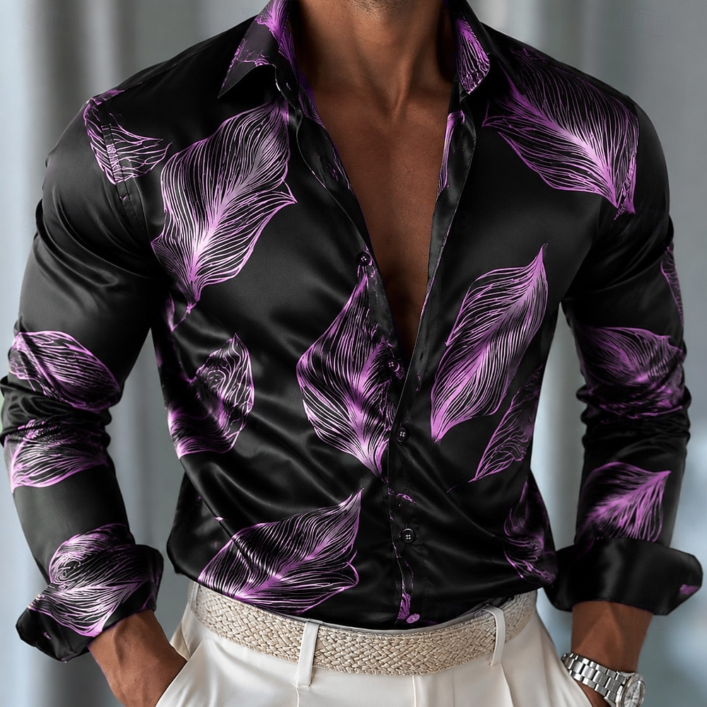 Camicia da Uomo in Raso con Mo - Mens Satin Silk Dress Shirt recensione e prezzo
