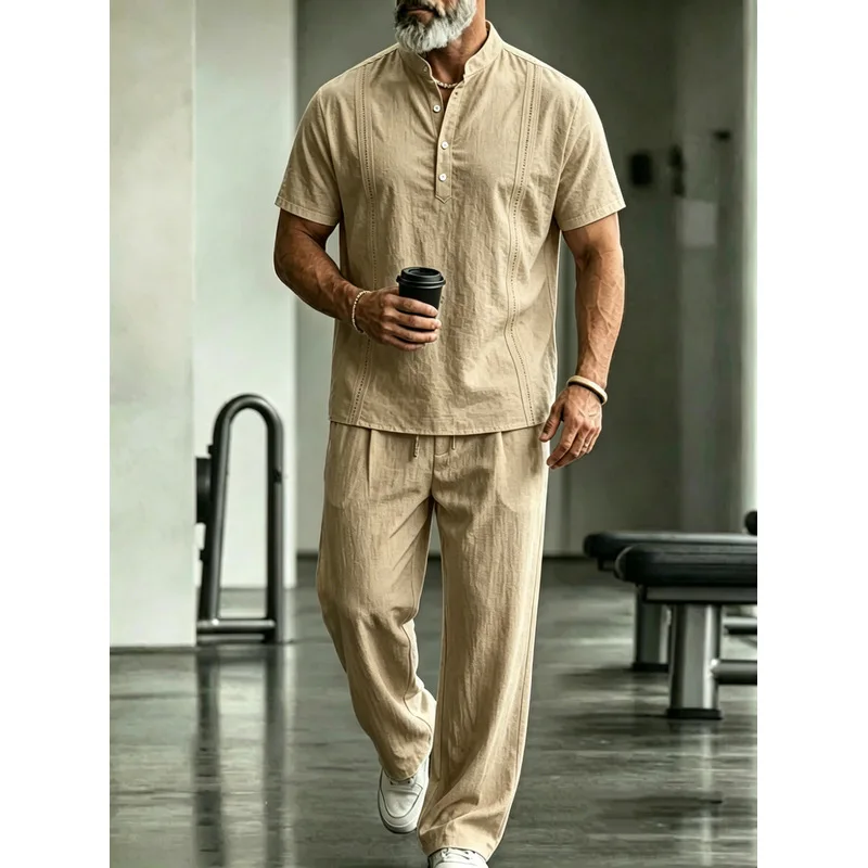 Completo Casual da Uomo in Lin - Mens Linen Shirt Long Sleeve recensione e prezzo