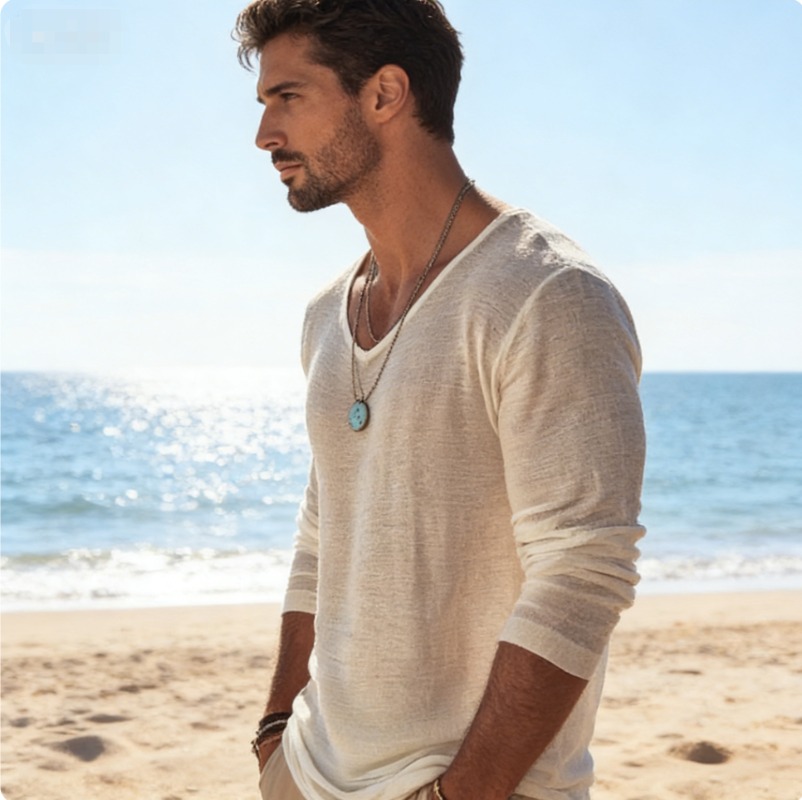 Maglietta Casual da Uomo a Man - Mens Linen Shirt Long Sleeve recensione e prezzo