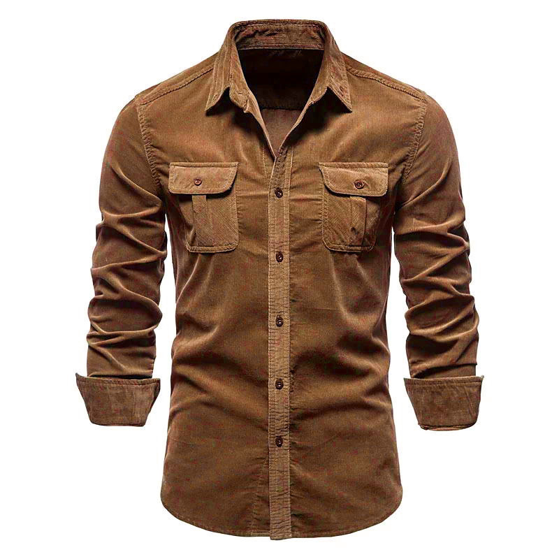Nuova camicia da uomo in vellu - Corduroy Button Up Shirt Men recensione e prezzo