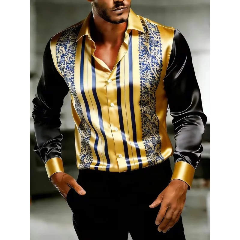 Camicie da Uomo in Raso di Set - Mens Satin Silk Dress Shirt recensione e prezzo