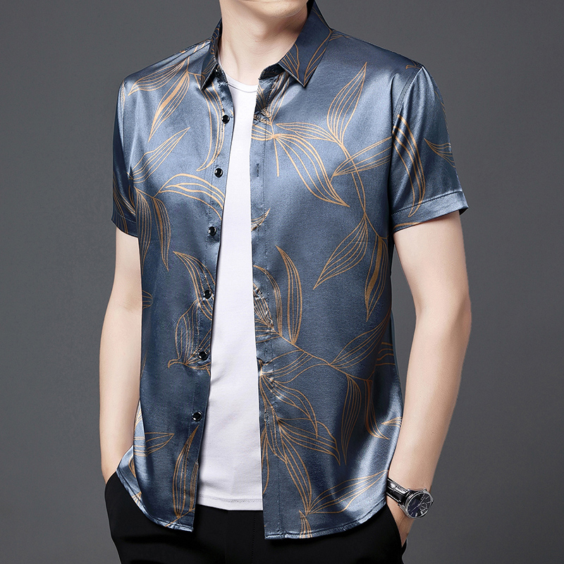 Estate 2022 abbigliamento da u - Mens Satin Silk Dress Shirt recensione e prezzo