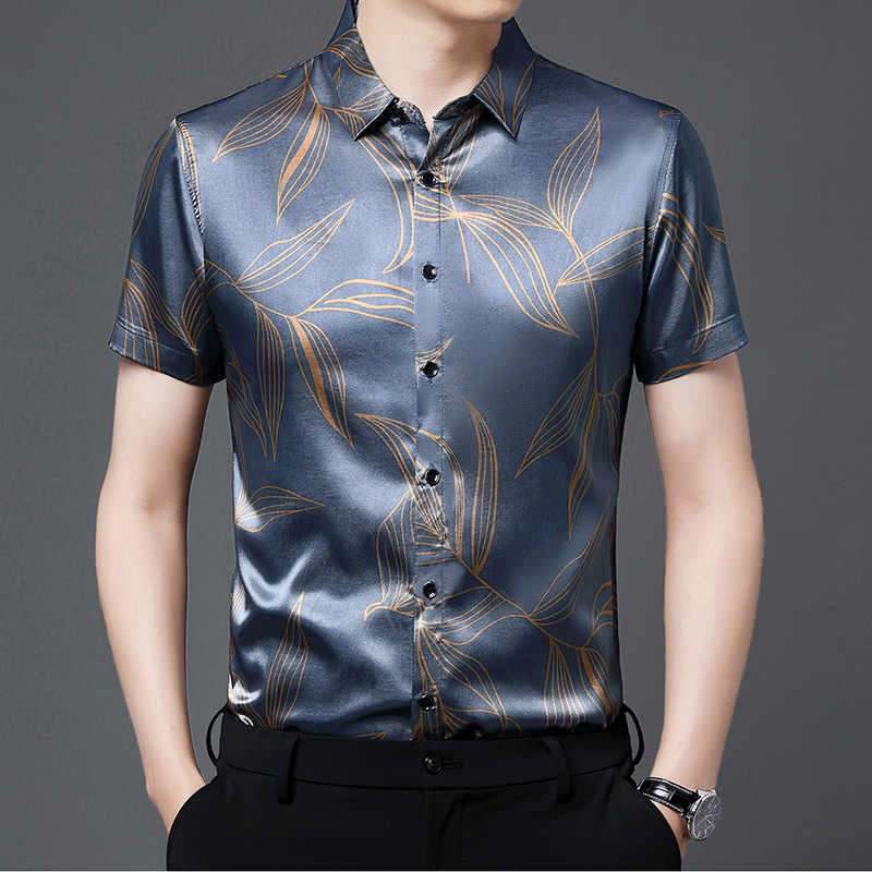 Estate 2022 abbigliamento da u - Mens Satin Silk Dress Shirt recensione e prezzo