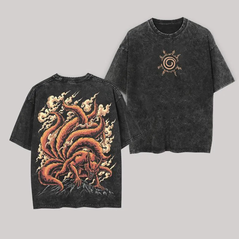 T-Shirt Kurama Kyuubi Naruto V - Acid Wash Vintage Graphic T Shirt recensione e prezzo