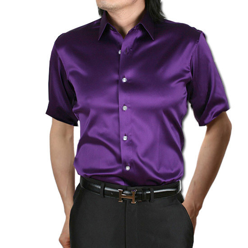 Camicia da uomo in raso di set - Mens Satin Silk Dress Shirt recensione e prezzo