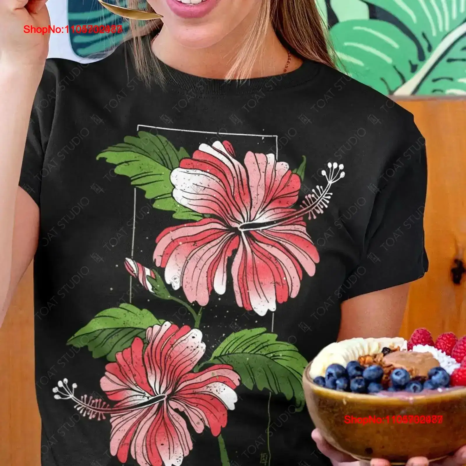Maglietta con fiore di ibisco, - Vintage Hawaiian Floral Shirt recensione e prezzo