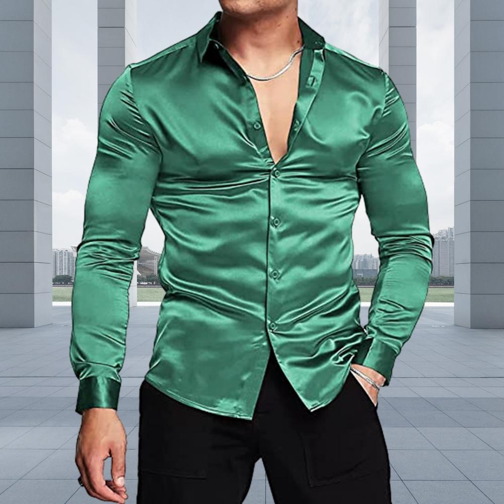 Camicia Elegante da Uomo in Ra - Mens Satin Silk Dress Shirt recensione e prezzo