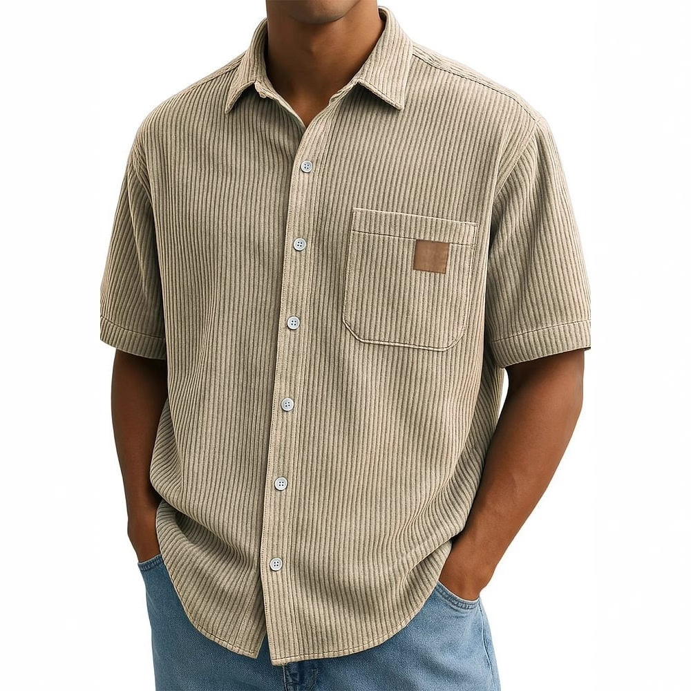 Camicia a maniche corte in vel - Corduroy Button Up Shirt Men recensione e prezzo