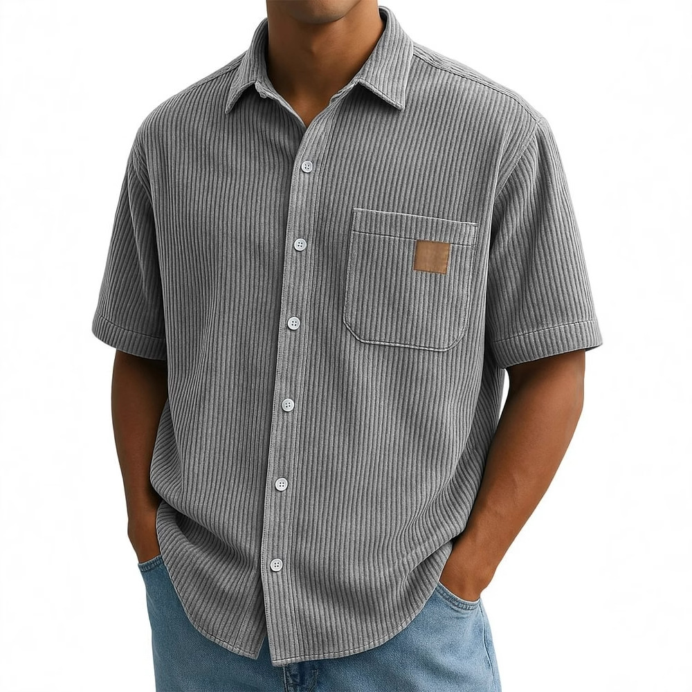 Camicia a maniche corte in vel - Corduroy Button Up Shirt Men recensione e prezzo